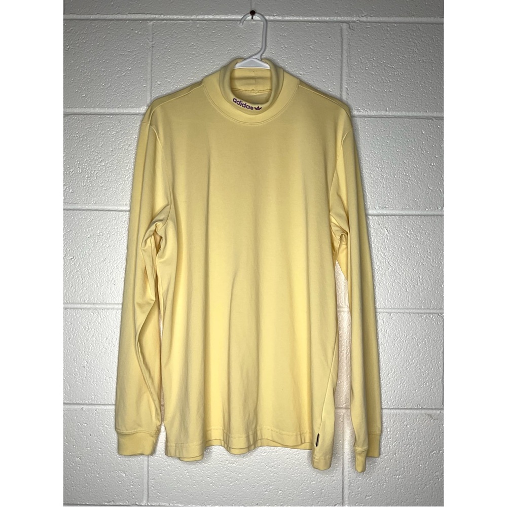 < Adidas Pastel Yellow Turtleneck With Purple Logo > - Picture 2 of 4